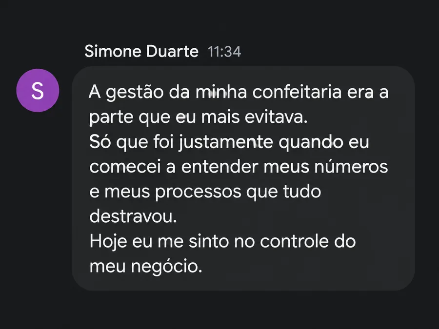 Mensagem de aluna da Escola Délu’s